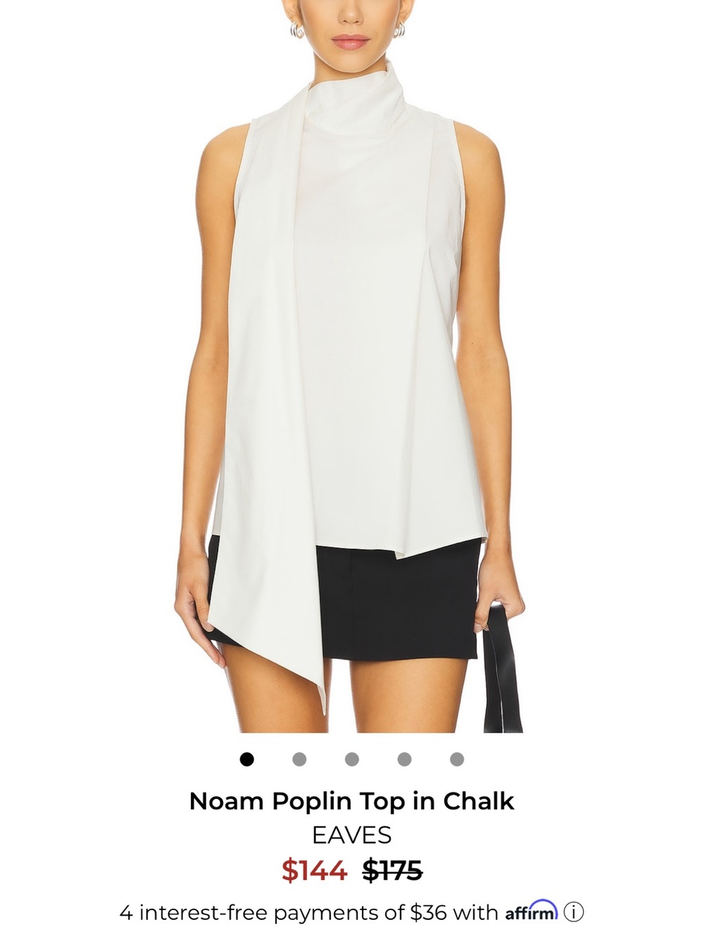 EAVES Sleeveless High-Neck Top in Chalk